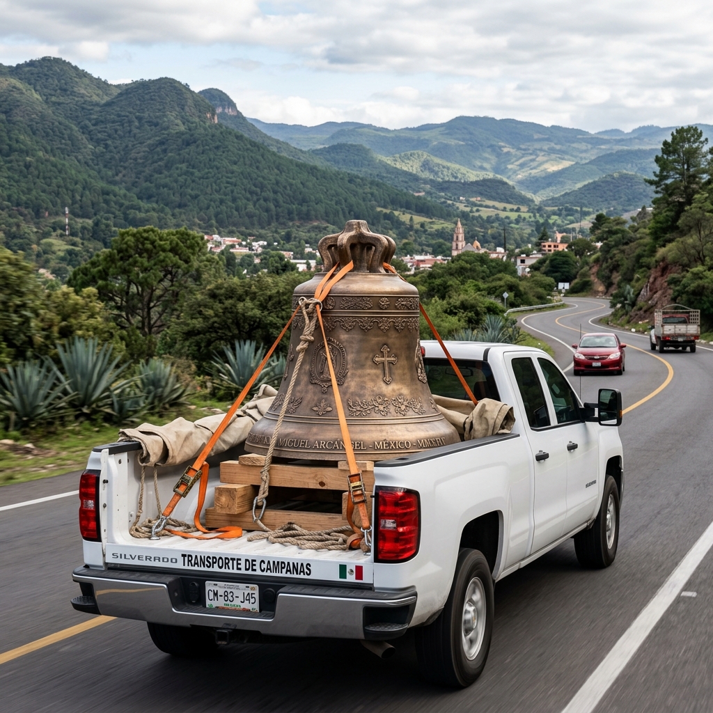 Campana siendo entregada en camioneta